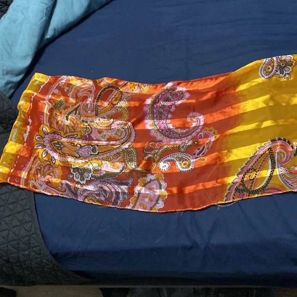 Orange Patterned Scarf - Picture 3 of 3